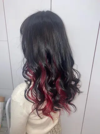 セミロング ゆぴ☾‪/推しカラー /ハイトーンのヘアスタイル