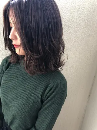 ミディアム 森本裕/オーナー/ スパイラルパーマのヘアスタイル