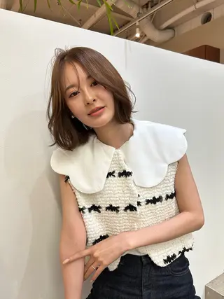 ミディアム 小西 瑞穂のヘアスタイル