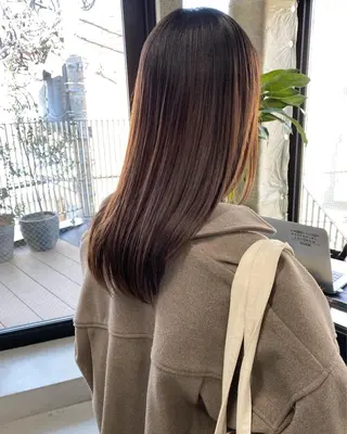 セミロング カラー パーマ OVER→三軒茶屋 /縮毛矯正・髪質改善のヘアスタイル