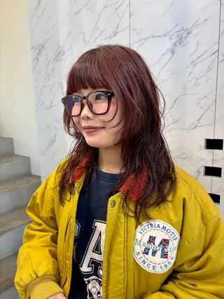 セミロング miu /透明感カラーのヘアスタイル