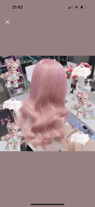 セミロング カラー 韓国ヘア特化💍 tiam💍ブリーチのヘアスタイル