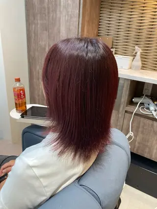 セミロング カラー ピンクカラー🎀 米津 美佑のヘアスタイル