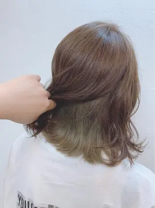 ミディアム カラー 菅沼 まみのヘアスタイル