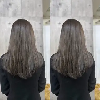 ミディアム カラーと髪質改善の ウタのヘアスタイル