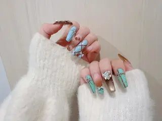 ネイル ☁️Minmin Tsuki💙🩵のネイルデザイン