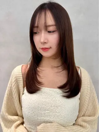 ロング カラー ヘアアレンジ ✨韓国レイヤー/ 透明感カラー✨冨永剛のヘアスタイル