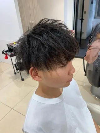 ショート パーマ メンズ IwAsh中山所属・✂︎中山ブリーチ・ パーマ✂︎露木智也のヘアスタイル