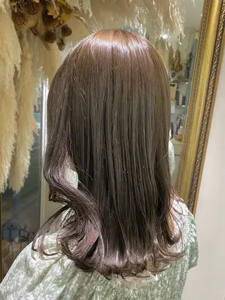 セミロング カラー 透明感カラー/韓国 ヘア🩶yuri🩵のヘアスタイル