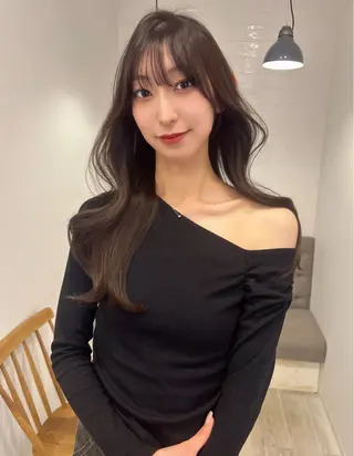 ロング カラー レイヤーカット/長岡 グレージュ/マユ🎀のヘアスタイル