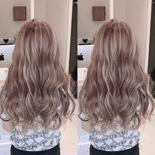 ロング カラー オフホワイトアンドなんば所属・福西 洋斗のヘアスタイル