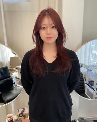 ロング カラー 🎀優姫 🎀 韓国レイヤーのヘアスタイル
