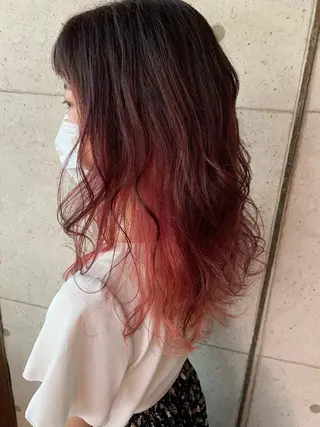 セミロング カラー 福森 みずきのヘアスタイル