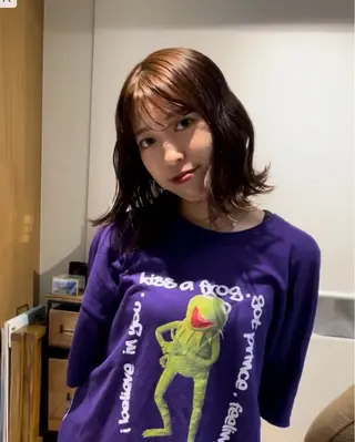 セミロング カラー 🌈HAPPYになる hair🌈ユウカのヘアスタイル