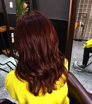 セミロング カラー パーマ Hair design Na.B所属・ジユン 지윤のヘアスタイル