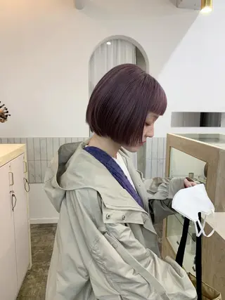 ショート カラー 似合わせカット ケアパーマ喜来雅由のヘアスタイル