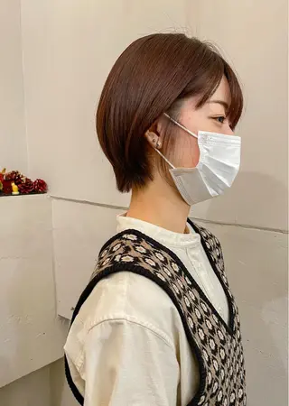 ショート カラー ボブ ブリーチ/miinaのヘアスタイル