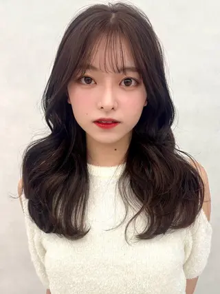 セミロング カラー 🇰🇷韓国ヘア🤍 副店長/栗田のヘアスタイル