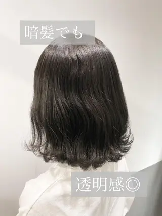 ミディアム カラー ヘアアレンジ 🥇ブリーチ無し 透明感🥇佐藤のヘアスタイル