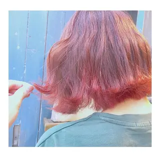 ショート カラー ブリーチ、パーマ 西部笑のヘアスタイル