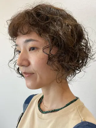 ショート パーマ ボブ/髪質改善/ soiナカジママドリのヘアスタイル