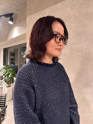 ショート カラー パーマ ayano🍒パーマ 暖色カラーのヘアスタイル