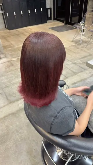 ミディアム カラー 鈴木 夢里のヘアスタイル