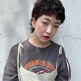 ショート パーマ 似合わせヘア🤍 面田法子のヘアスタイル