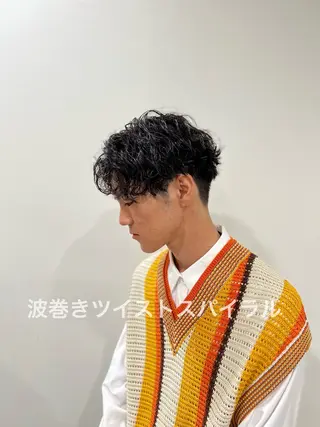 パーマ メンズ 心斎橋バレイヤージュ 小林勝貴のヘアスタイル