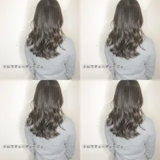 セミロング カラー しゅうさん🍝 麻田秀太郎のヘアスタイル