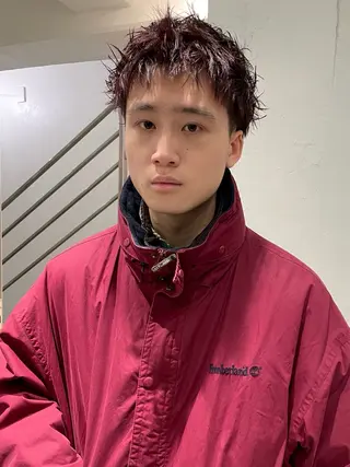 ショート カラー メンズ スパイラルパーマ 🌐hina⭐️のヘアスタイル