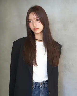 ロング カラー RIN／韓国ヘア レイヤーカットのヘアスタイル