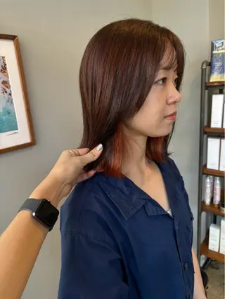 ミディアム カラー 上里 清花のヘアスタイル
