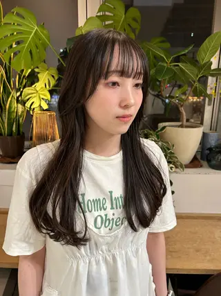 ロング 切りっぱなしボブ 大阪梅田/きょうかのヘアスタイル