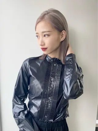 ミディアム カラー Piaコータロー ハイトーン&‪ボブのヘアスタイル