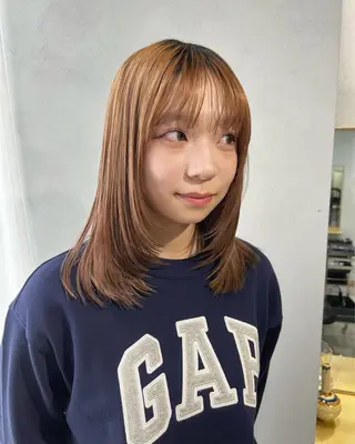 ミディアム カラー ALLY(アリー)所属・akane/ボブ /オリーブ/ブラウンのヘアスタイル