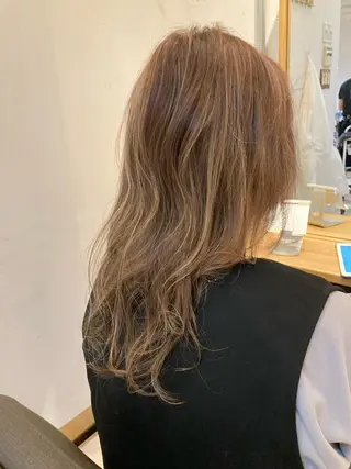 セミロング カラー パーマ ヘアアレンジ メンズ特化美容師 🐈‍⬛RUNAのヘアスタイル