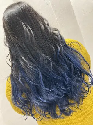 ロング カラー パーマ ブリーチ毛縮毛矯正 👑山口のヘアスタイル