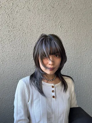 ミディアム カラー 中川 蓮のヘアスタイル