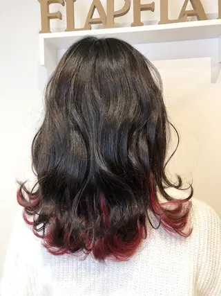 ミディアム カラー 青野 文香のヘアスタイル