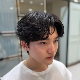 メンズ 曲がる縮毛/カルマパ ーマ/池袋/横村大全のヘアスタイル