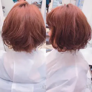 ショート カラー 韓国レイヤー/髪質 改善/縮毛🤍吉田のヘアスタイル