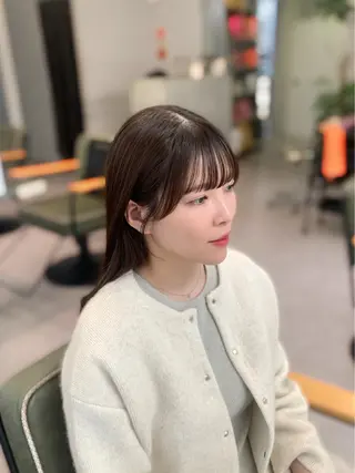 ロング shes茶屋町アリサ 🎀顔周り×韓国風のヘアスタイル