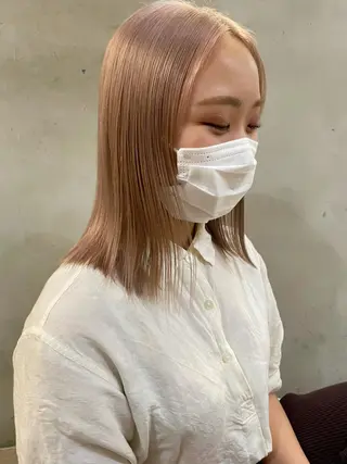 ミディアム 小顔レイヤー×コンパ クトボブ/林隆平のヘアスタイル