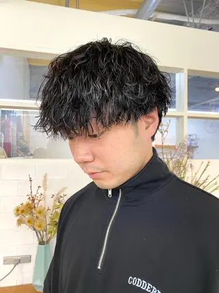 ショート パーマ メンズ おしゃれパーマ メンズ特化/みーまんのヘアスタイル