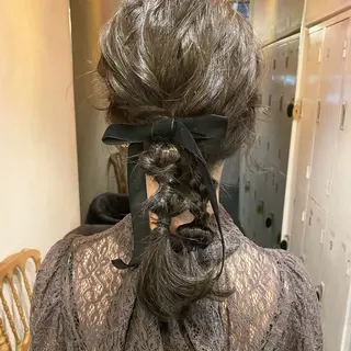 セミロング ヘアアレンジ くすみカラー♡ Yuukaのヘアスタイル