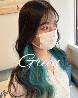 ロング 渋谷ハイトーン/ デザインカラー阿部のヘアスタイル