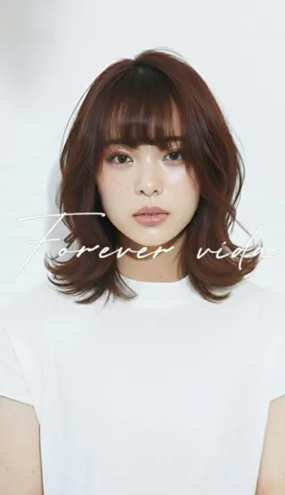 ミディアム 笠原未稀/カット・ ブリーチ無しカラーのヘアスタイル