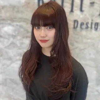 ロング カラー 暖色カラー🎀🎶 田辺 樹里のヘアスタイル