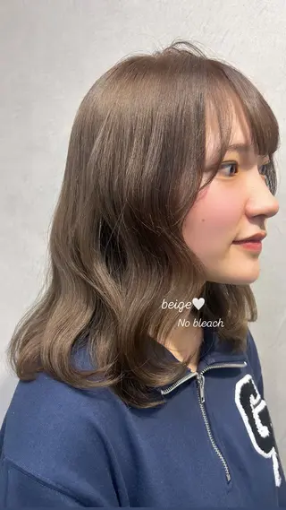 ミディアム カラー moe🎀 透明感カラーのヘアスタイル